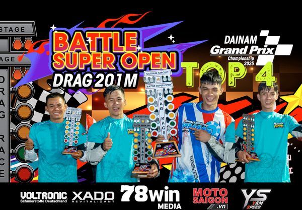 Top 4 tay đua toả sáng trong giải đua Drag 201m tại trường đua Đại Nam ngày 27/07/2025