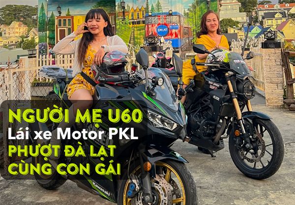 Người mẹ U60 lái mô tô phân khối lớn phượt Đà Lạt cùng con gái