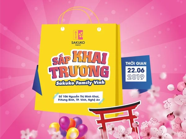 NGẬP TRÀN ƯU ĐÃI HẤP DẪN NHÂN DỊP KHAI TRƯƠNG SIÊU THỊ NHƯỢNG QUYỀN SAKUKO FAMILY ĐẦU TIÊN TẠI THÀNH PHỐ VINH