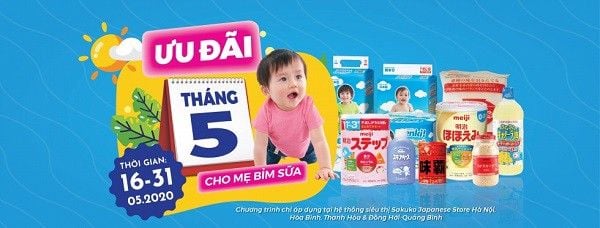 Ưu đãi tháng 5 dành riêng cho mẹ bỉm sữa - cơ hội săn hàng Nhật nội địa chất lượng khuyến mãi tới 43%