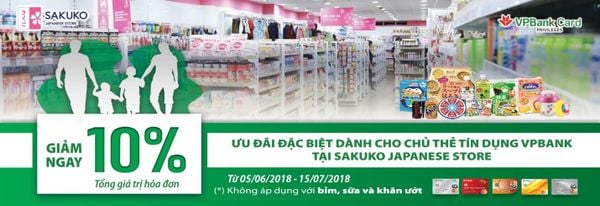 Lợi ích bất ngờ khi thanh toán bằng thẻ tín dụng VPBank tại Sakuko Japanese Store