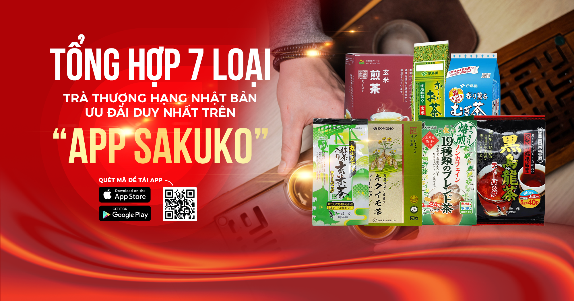 Tổng hợp 7 loại trà thượng hạng Nhật Bản ưu đãi duy nhất trên App Sakuko