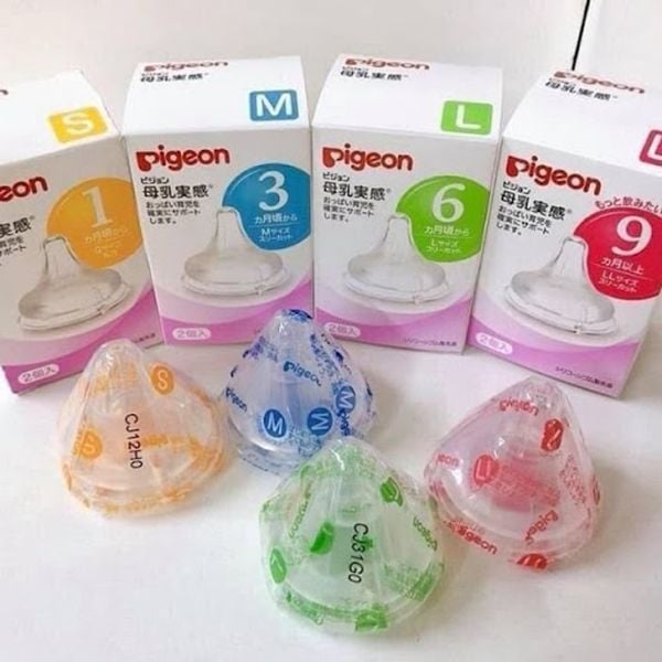 Cách chọn size núm ty Pigeon theo tháng cho bé phù hợp