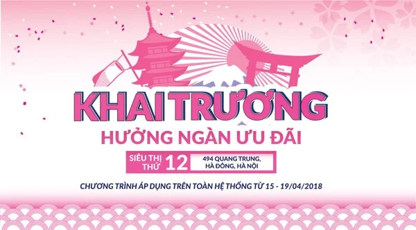 ƯU ĐÃI CỰC SỐC NHÂN SỰ KIỆN KHAI TRƯƠNG SIÊU THỊ THỨ 12 SAKUKO  JAPANESE STORE  494 QUANG TRUNG HÀ ĐÔNG HÀ NỘI