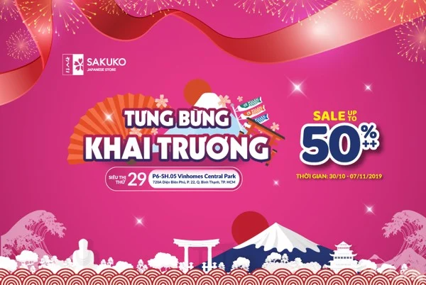 KHAI TRƯƠNG SIÊU THỊ HÀNG NHẬT NỘI ĐỊA THỨ 29 TẠI SAKUKO STORE VINHOMES CENTRAL PARK