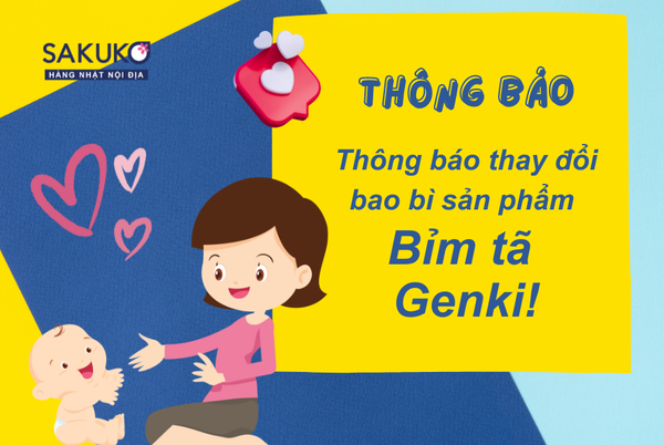 Thông báo thay đổi bao bì sản phẩm Bỉm tã Genki! 2023