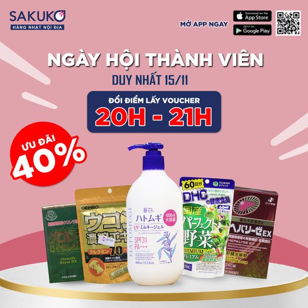 NGÀY HỘI THÀNH VIÊN 15/11, APP SAKUKO NGẬP TRÀN ƯU ĐÃI