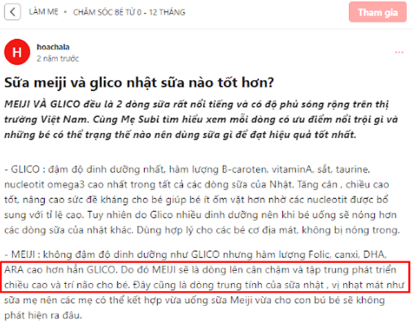 Tài khoản hoachala nhấn mạnh rằng sữa Meiji là sản phẩm tập trung vào tác dụng phát triển chiều cao cho bé. Tài khoản hoachala review sữa Tài khoản hoachala Meiji tăng chiều cao
