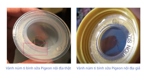 Vàng bình sữa Pigeon nội địa thật và giả