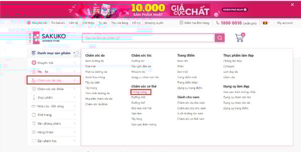 Mua kem chống nắng skin aqua bước 1