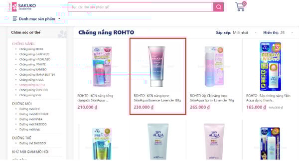 Mua kem chống nắng skin aqua bước 3