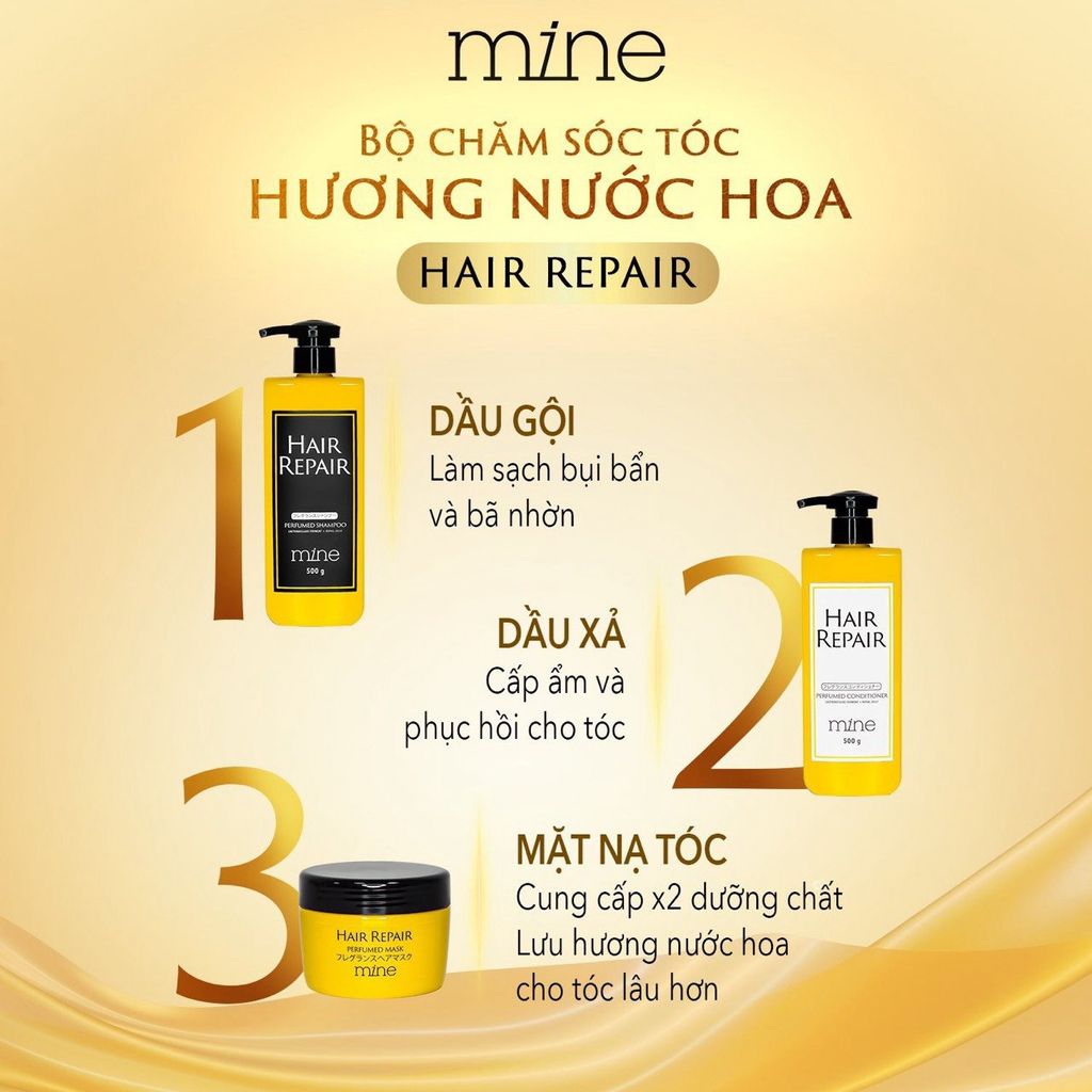 Bộ 3 sản phẩm phục hồi tóc hư tổn