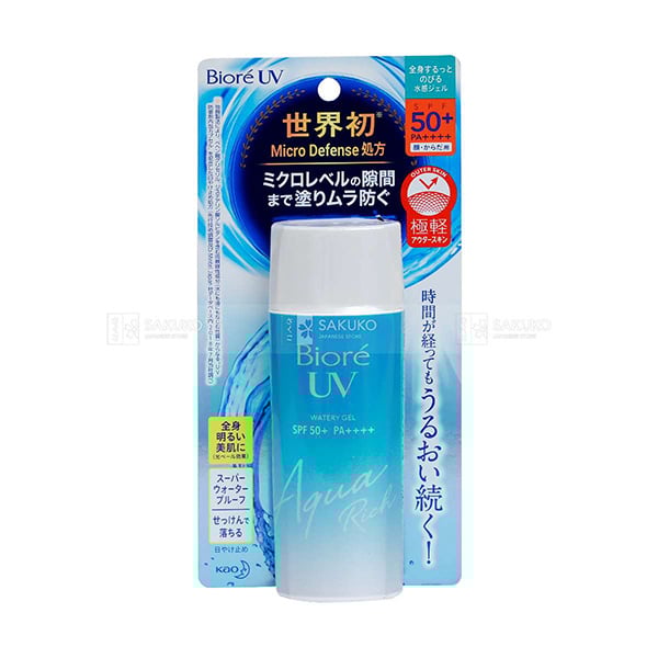 Biore UV Aqua Rich Watery Gel có khả năng chống nắng, dưỡng ẩm vượt trội Biore UV Aqua Rich Watery Gel có khả năng chống nắng