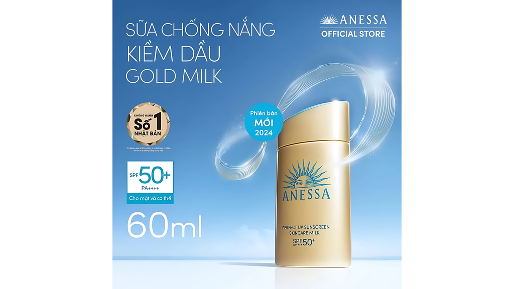 Sữa chống nắng Anessa Perfect UV Sunscreen Skincare Milk SPF50+ có khả năng chống nắng, kiềm dầu hiệu quả do có công nghệ độc quyền Auto Booster.