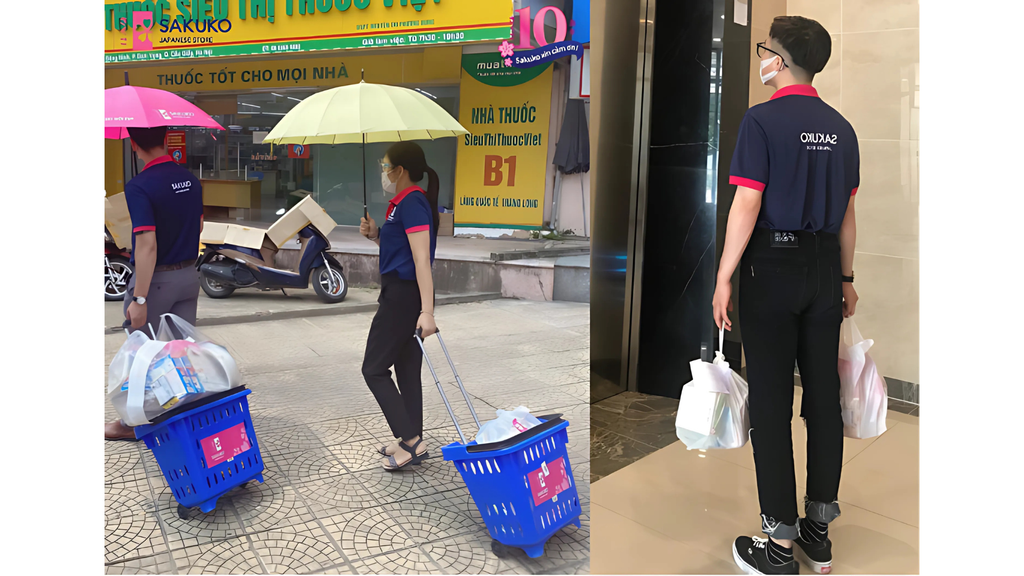 Với các khách hàng ở các tòa nhà hoặc ngại ra đường do dịch bệnh, Sakuko cũng “thầu” cả những dịch vụ như đi chợ hộ khách, trợ giá sản phẩm và khuyến mãi mùa dịch.