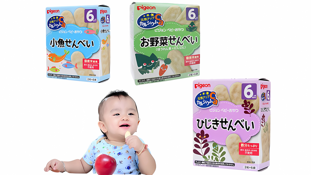 Bánh gạo ăn dặm Pigeon bổ sung các dưỡng chất thiết yếu để bé phát triển toàn diện cả về thể chất và trí tuệ.
