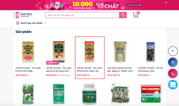 đặt mua tảo Spirulina online bước 3