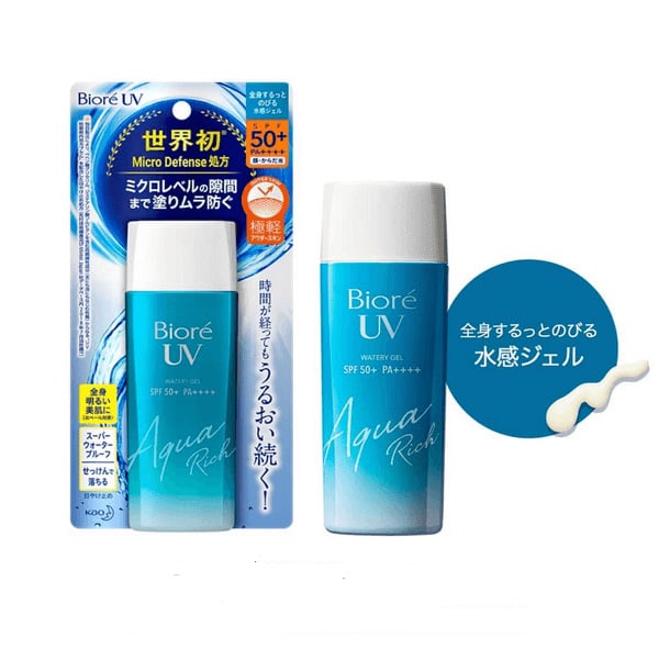 Kem chống nắng Biore UV Aqua Rich Watery Gel có khả năng chống nắng, dưỡng ẩm da tối ưu Kem chống nắng Biore UV Aqua Rich Watery Gel