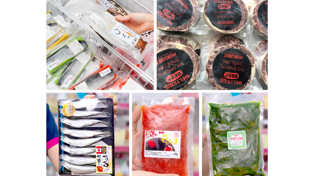 Các sản phẩm đông lạnh đa dạng chủng loại nhập khẩu trực tiếp từ Nhật tại Sakuko.