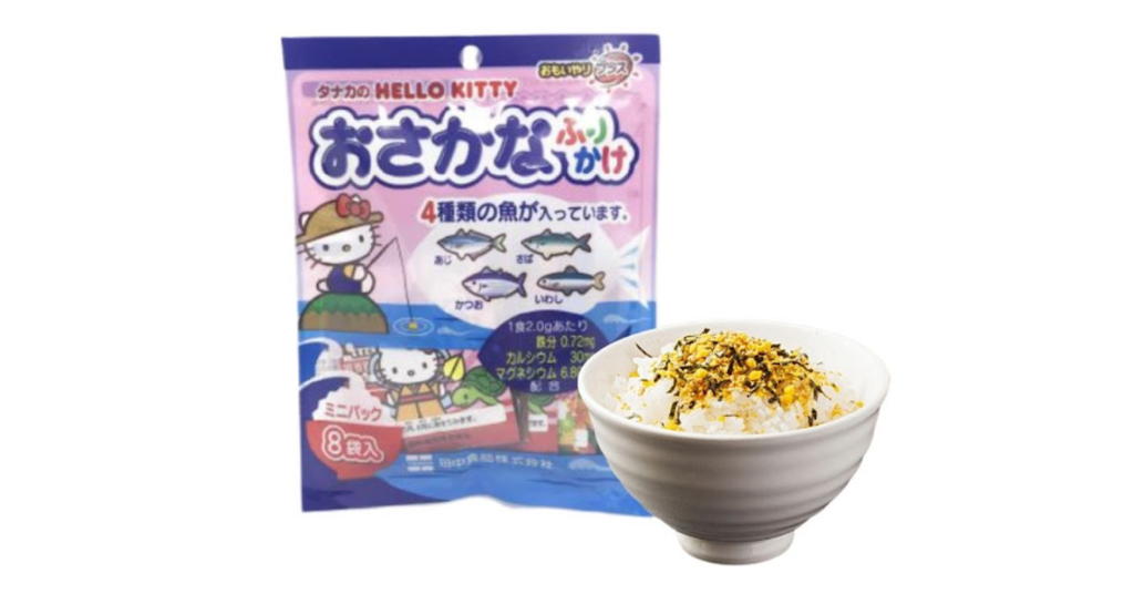 Cách sử dụng TANAKA FOODS Rắc cơm vị cá HELLO KITTY 8 gói