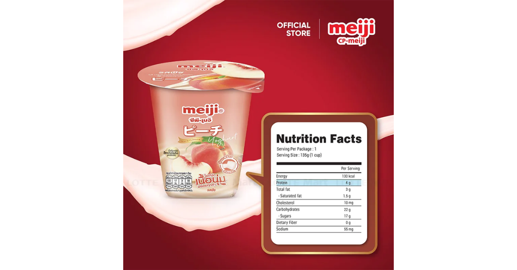 Thành phần của MEIJI Sữa chua thạch dừa vị đào 135g