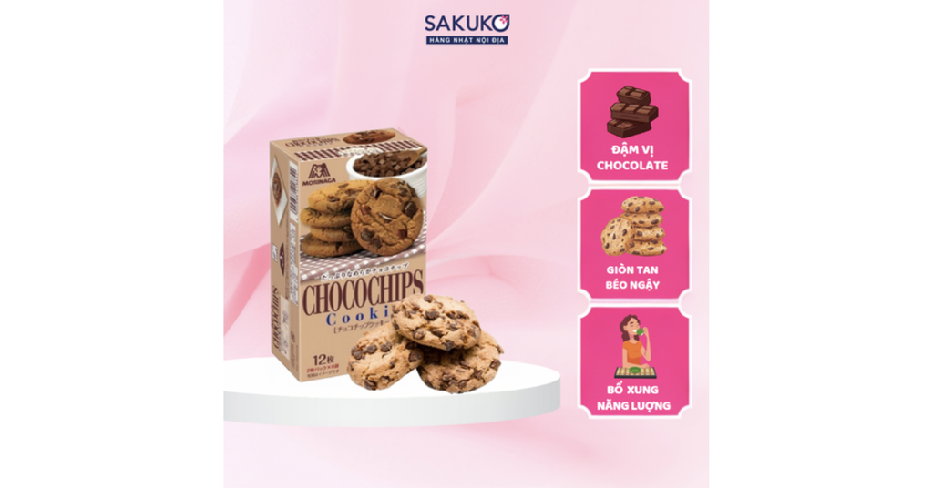 Thành phần của MORINAGA Bánh quy cookie chocochip 12 chiếc