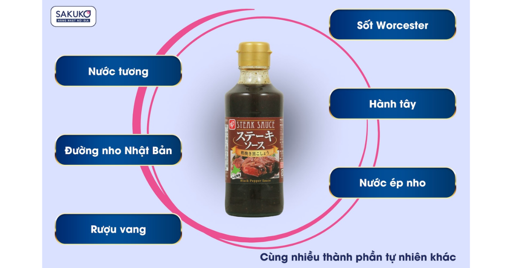 Thành phần của sốt steak đặc biệt vị tiêu đen Bell Foods