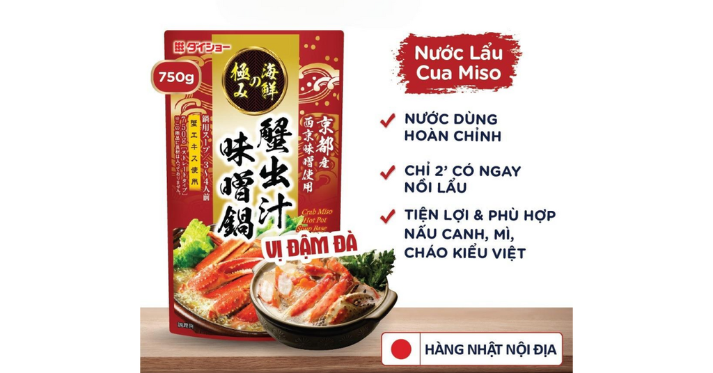 Công dụng của DAISHO - Nước lẩu vị cua tuyết và miso 750g