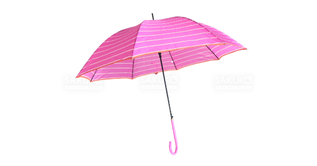Cách sử dụng của Ô cán dài cản gió 60cm (sọc-hồng) ONISHI IRYO