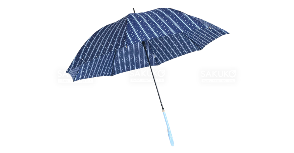 Cách sử dụng của Ô cán dài cản gió 60cm chấm bi xanh ONISHI IRYO