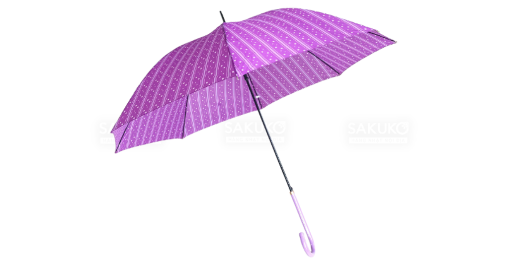 Cách sử dụng của Ô cán dài cản gió 60cm (chấm bi tím) ONISHI IRYO