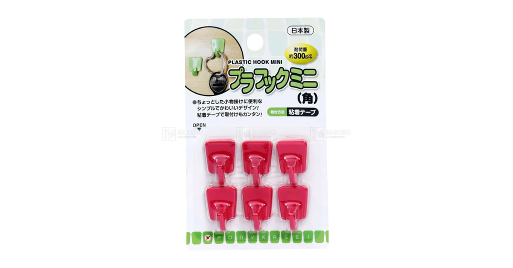 PONYKASEI - Móc dán tường màu hồng 6 chiếc