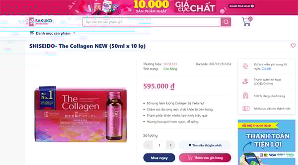 Mua collagen Nhật Bản bước 2