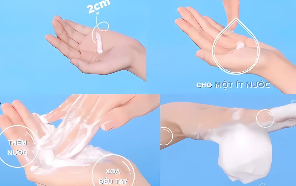 Cách sử dụng sữa rửa mặt Senka dưỡng ẩm 100g