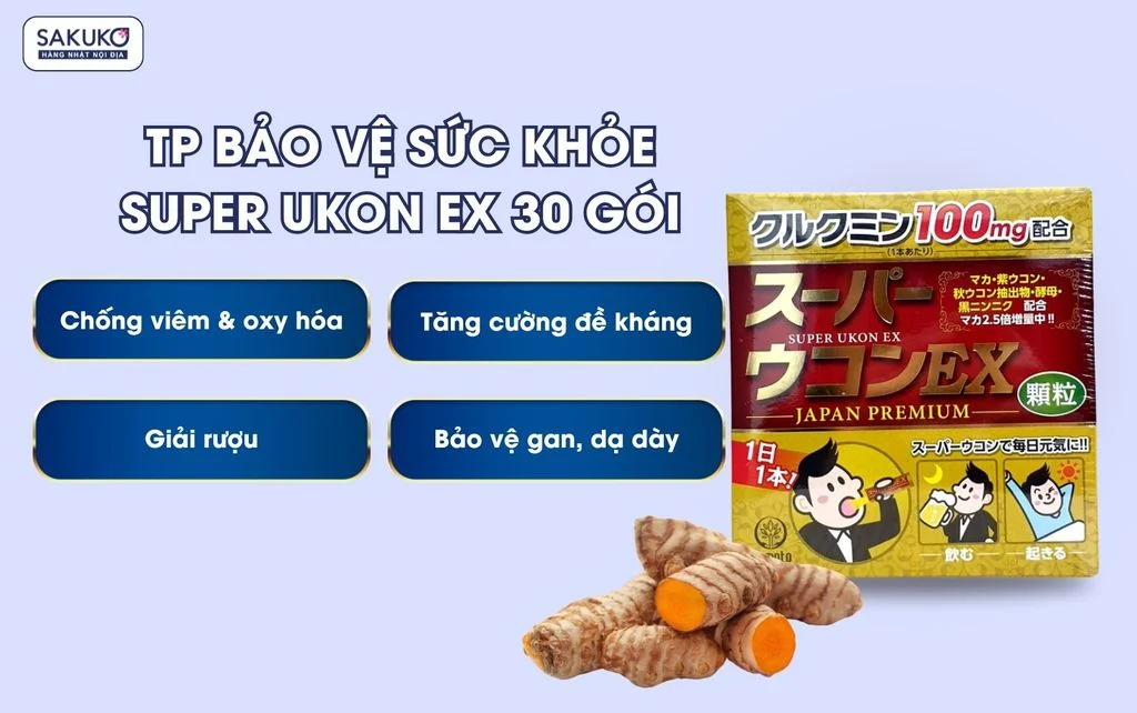 Công dụng của TP bảo vệ sức khỏe Super Ukon Ex 30 gói