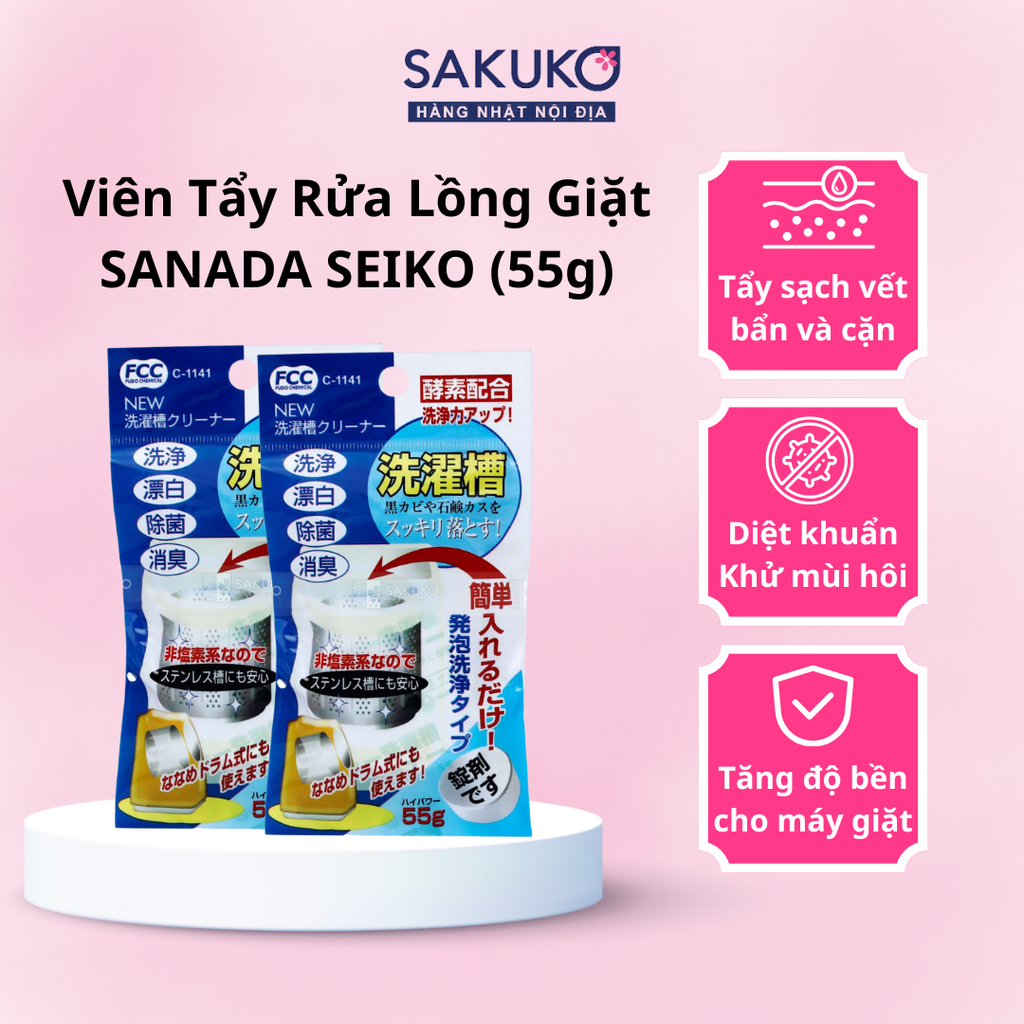 Công dụng của Viên tẩy rửa lồng giặt Sanada Seiko