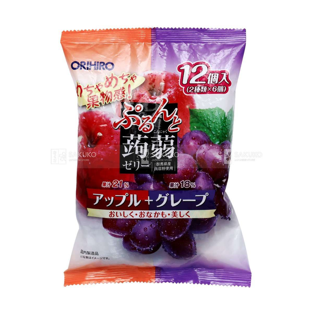 Công dụng thạch mềm vị táo và nho 20g x 12 cái Orihiro