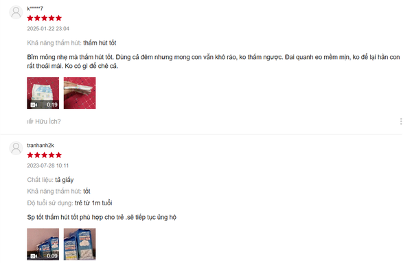 review đánh giá bỉm genki trên shopee