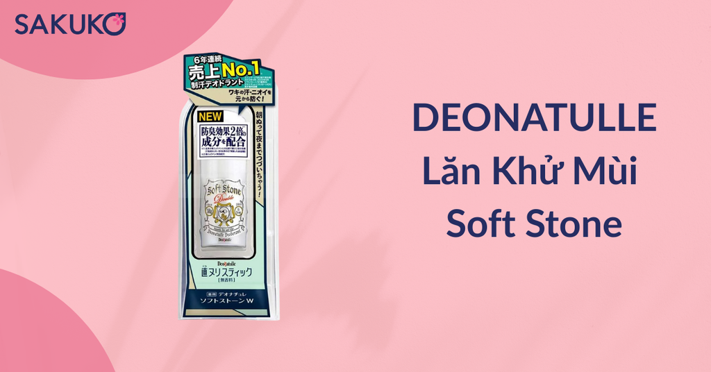 Lăn khử mùi Soft Stone 20g Deonatulle kiểm soát mồ hôi hiệu quả