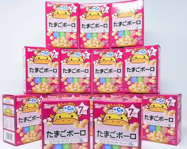 Bánh ăn dặm cho bé 7 tháng của Nhật Wakodo có bao bì bắt mắt. Bánh ăn dặm cho bé 7 tháng của Nhật Wakodo