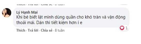 Mẹ Lý Mai Hạnh review về trẻ mấy tháng nên mặc bỉm quần merries