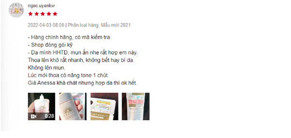 Người dùng có da hỗn hợp thiên dầu, mụn ẩn nhẹ sử dụng sản phẩm phù hợp, không lên mụn hay bí da.