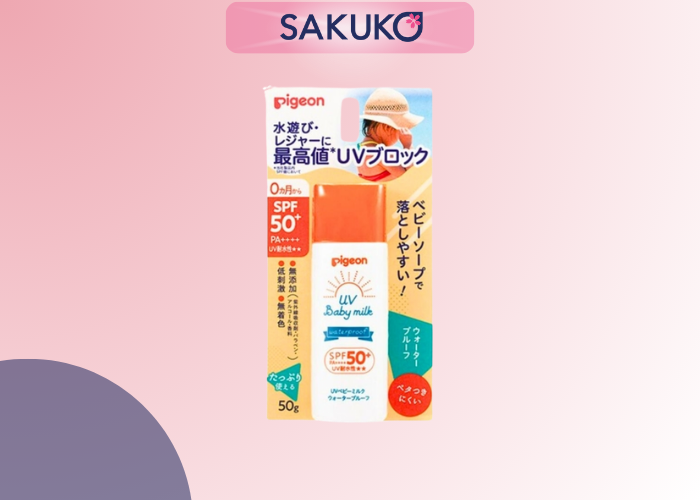 PIGEON - Kem chống nắng UV Baby Milk Waterproof SPF50+