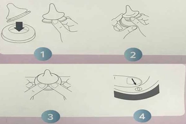 Cách lắp núm ty Pigeon cổ rộng
