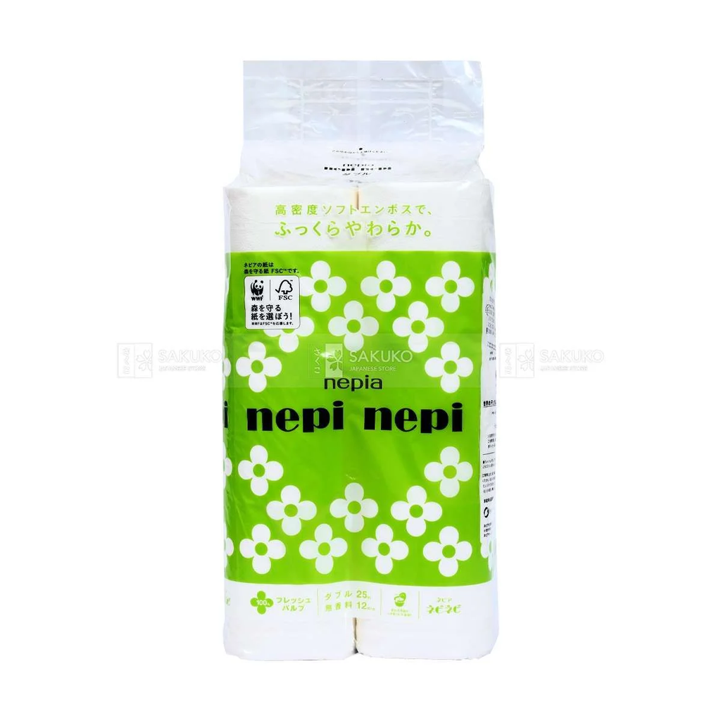 Giấy vệ sinh Nepi Nepi 2 lớp không mùi (12 cuộn)