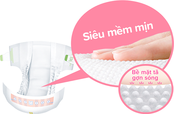 bỉm merries SS90 + 6 miếng với chất liệu bông mềm mịn
