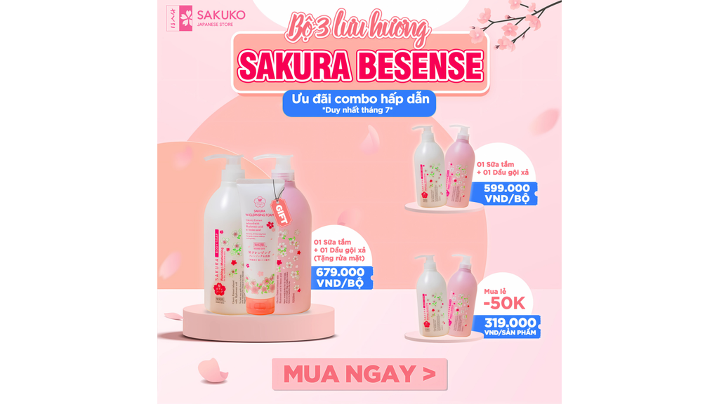 Bộ sản phẩm Besense do siêu thị hàng Nhật nội địa Sakuko phân phối độc quyền.