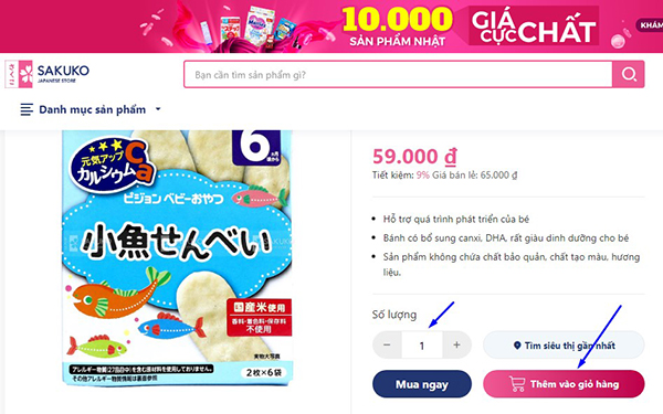 Mua bánh ăn dặm Nhật cho bé 6 tháng bước 4