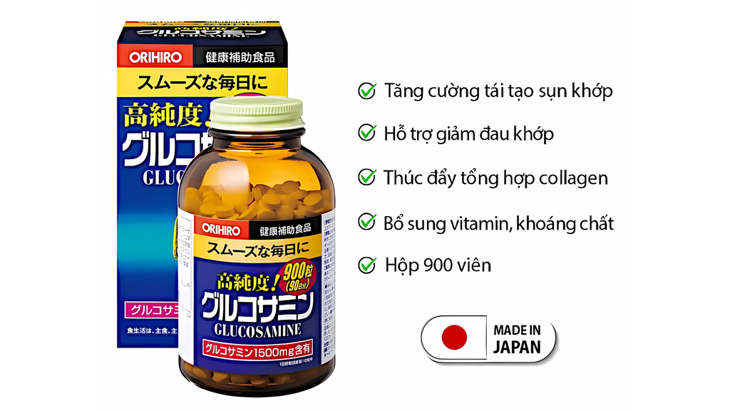 Glucosamine Orihiro là giải pháp hữu hiệu cho người bị bệnh đau xương khớp.