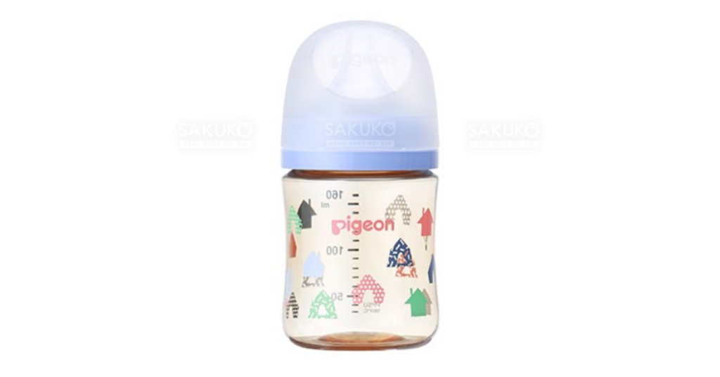 Bình sữa nhựa cổ rộng hình ngôi nhà Pigeon 160ml an toàn, bền bỉ